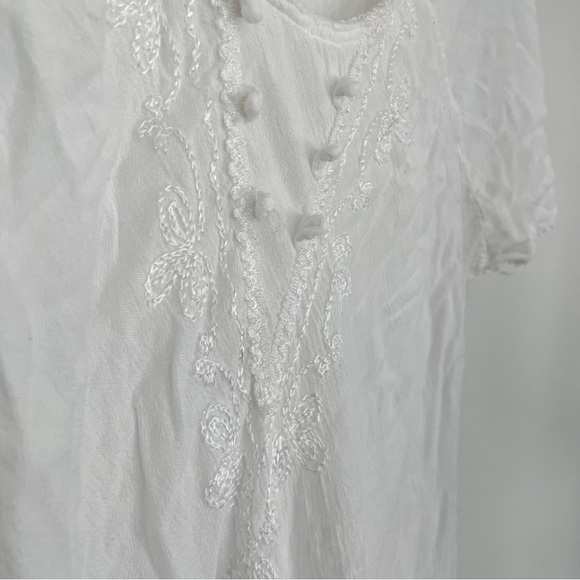 S.R. Fashion Embroidered Shift Tent Dress Dainty White Size L - Picture 4 of 11